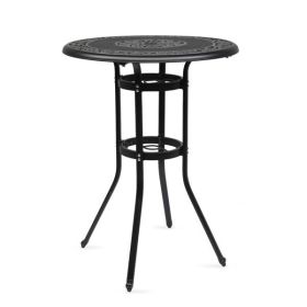 32*32*41" Outdoor Patio Cast Aluminum Round Bar Table