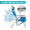 63*70*99cm Heightened Oxford Cloth Silver White Aluminum Tube Bearing 100kg Beach Chair Blue