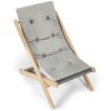 3-Position Adjustable and Foldable Wood Beach Sling Chair with Free Cushion