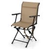 Foldable Swivel Patio Chair with Armrest and Mesh Back