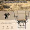 Foldable Swivel Patio Chair with Armrest and Mesh Back