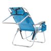 63*70*99cm Heightened Oxford Cloth Silver White Aluminum Tube Bearing 100kg Beach Chair Blue