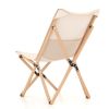 Set of 2 Bamboo Dorm Chair with Storage Pocket for Camping and Fishing