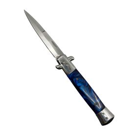 9â€ Automatic Out-The-Side Knife (Color: Blue Marble)