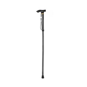 Anti-Slip Adjustable Folding Travel Hiking Walking Stick (Color: Black)