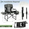 Folding Camping Directors Chair with Cooler Bag and Side Table